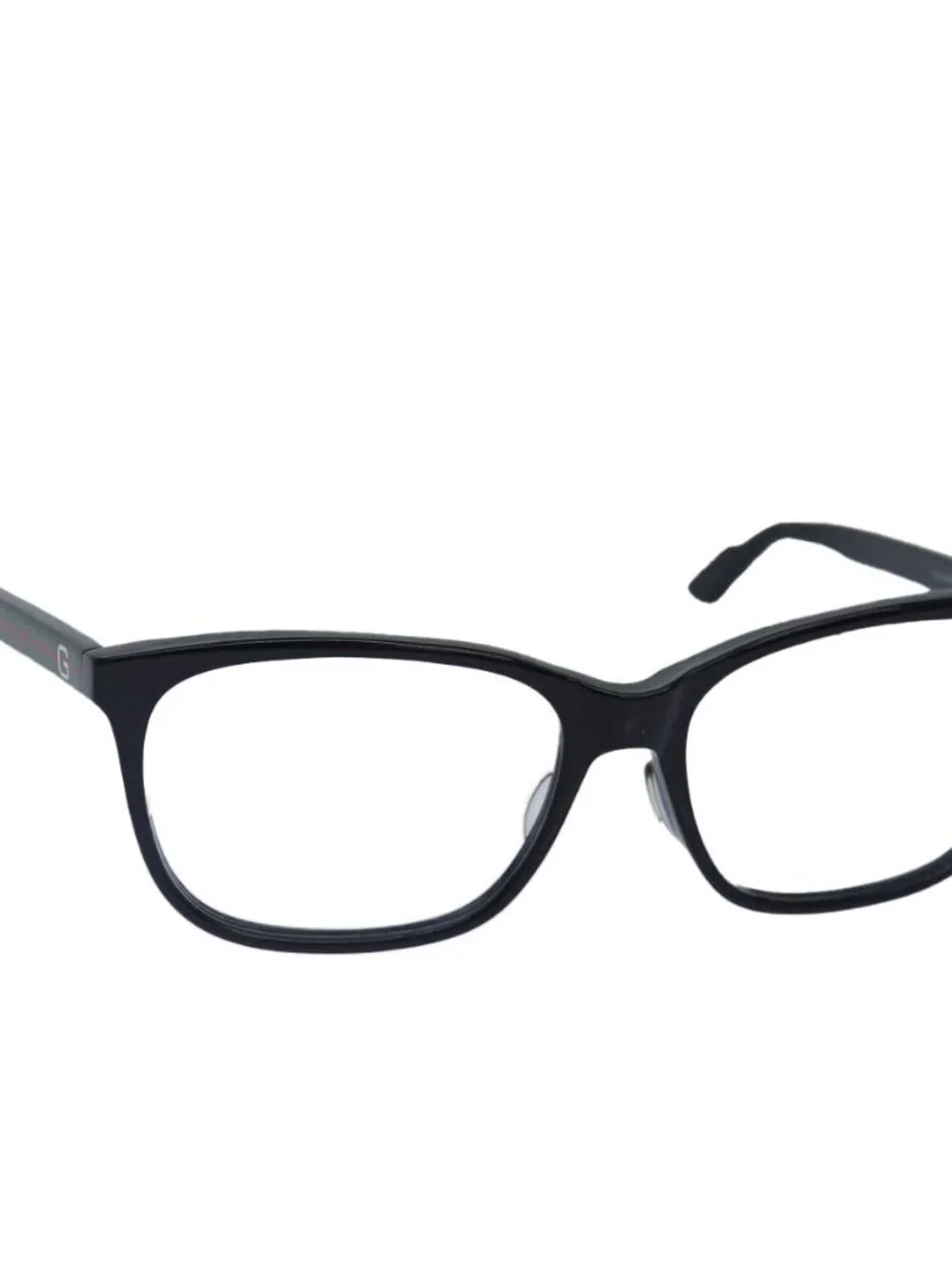 GUCCI Web Sherry Line Date Glasses plastic Black Red Green Auth 87728
